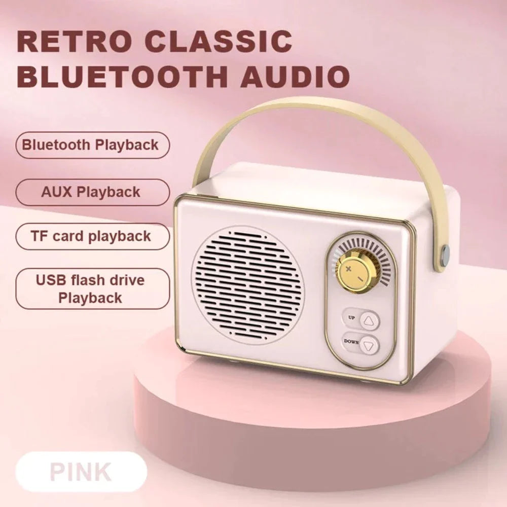 Retro Mini Wireless Bluetooth Speaker with Adjustable Knob