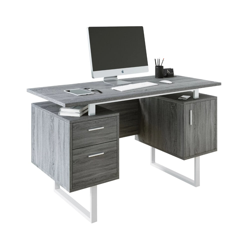 Contemporary Desk with Cabinet and Drawers