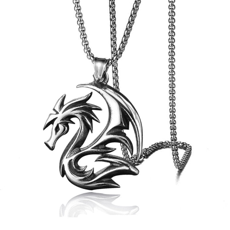 Circular Serpent Charm Necklace