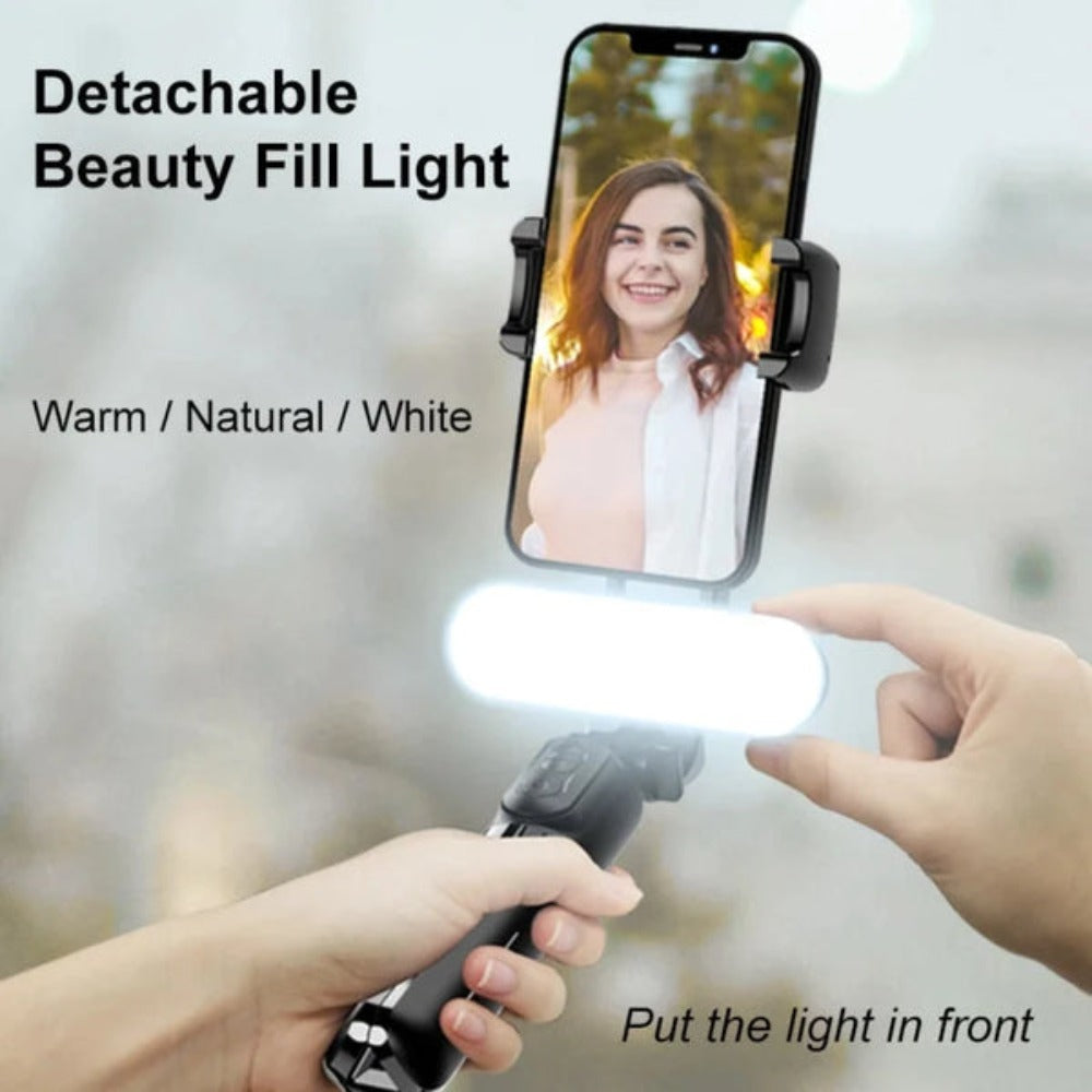 Bluetooth Selfie Stick with Portable Gimbal and Selfie Light