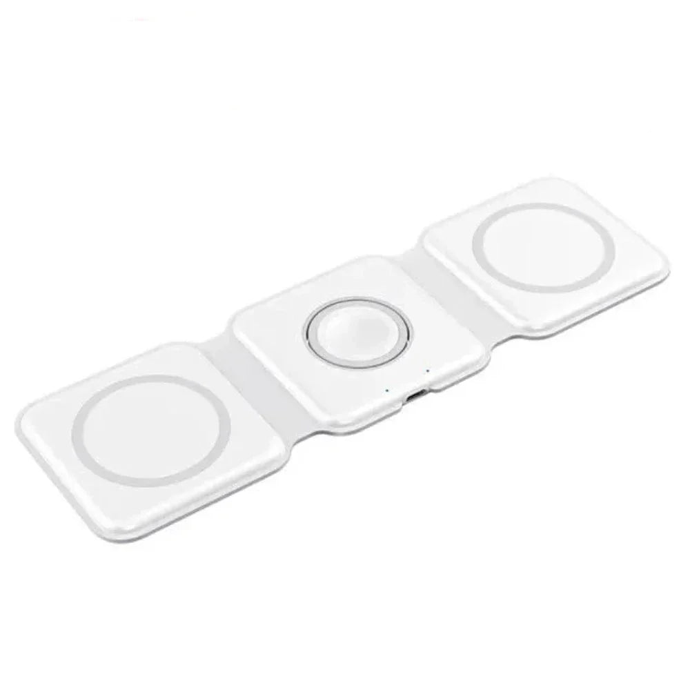 Foldable Wireless Charging Pad with 3-in-1 Compatibility for Multiple Devices
