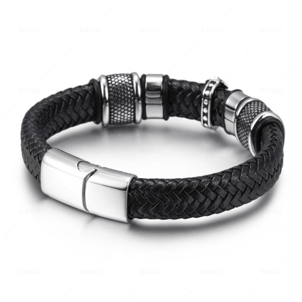 Braided Charm Bracelet Made from Vegan Leather