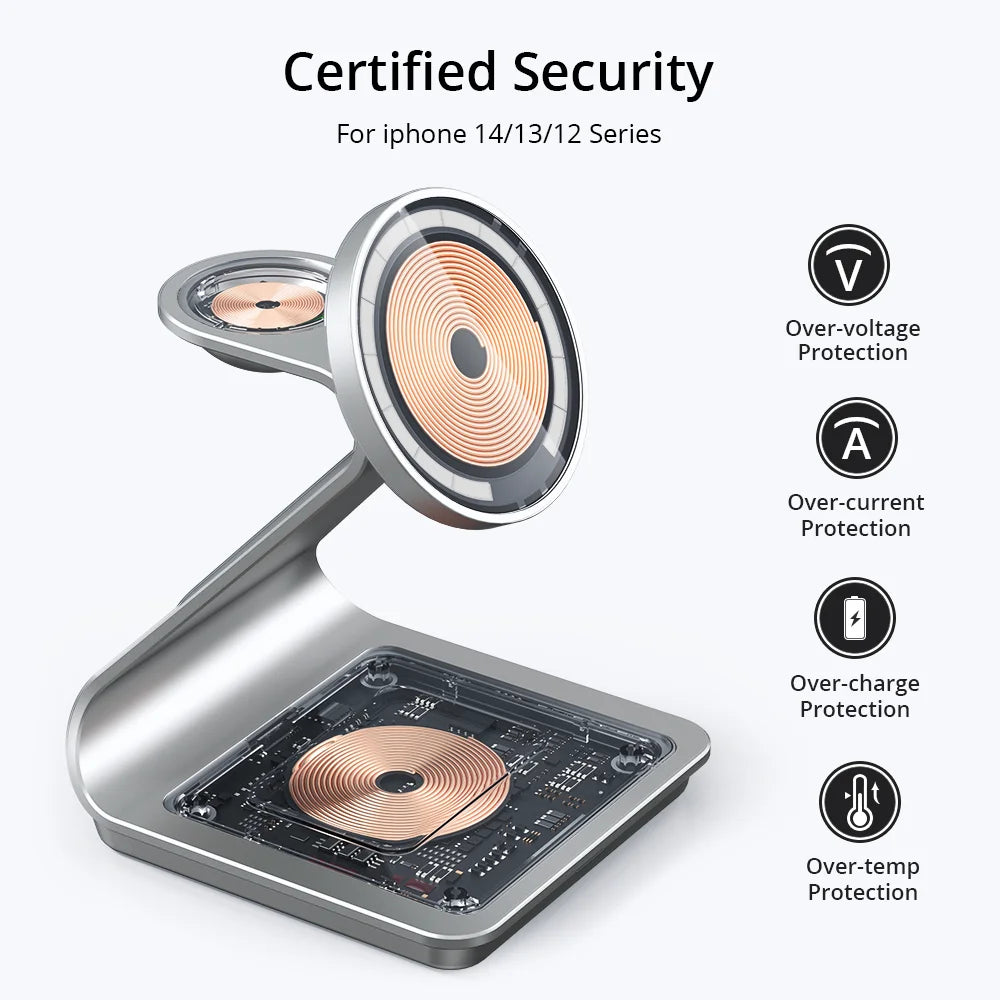 Apple Watch and iPhone 3 in 1 Wireless Charger with Magnetic Connectivity