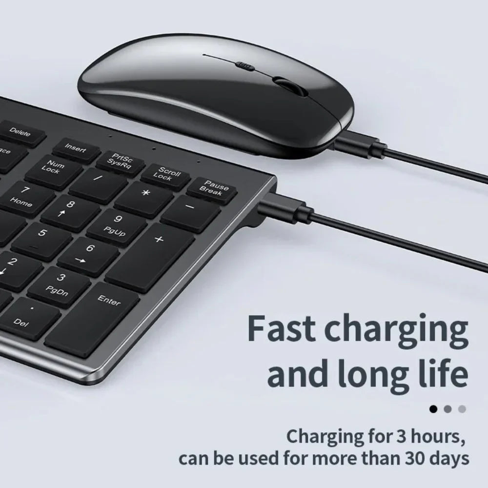 Rechargeable Bluetooth Set with Wireless Keyboard and Mouse