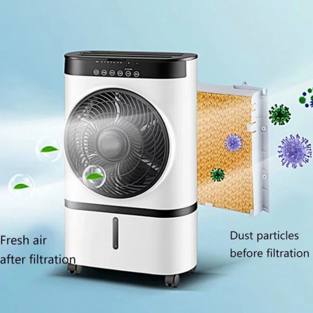 Remote-Controlled Portable Air Cooling Device with Evaporative Technology
