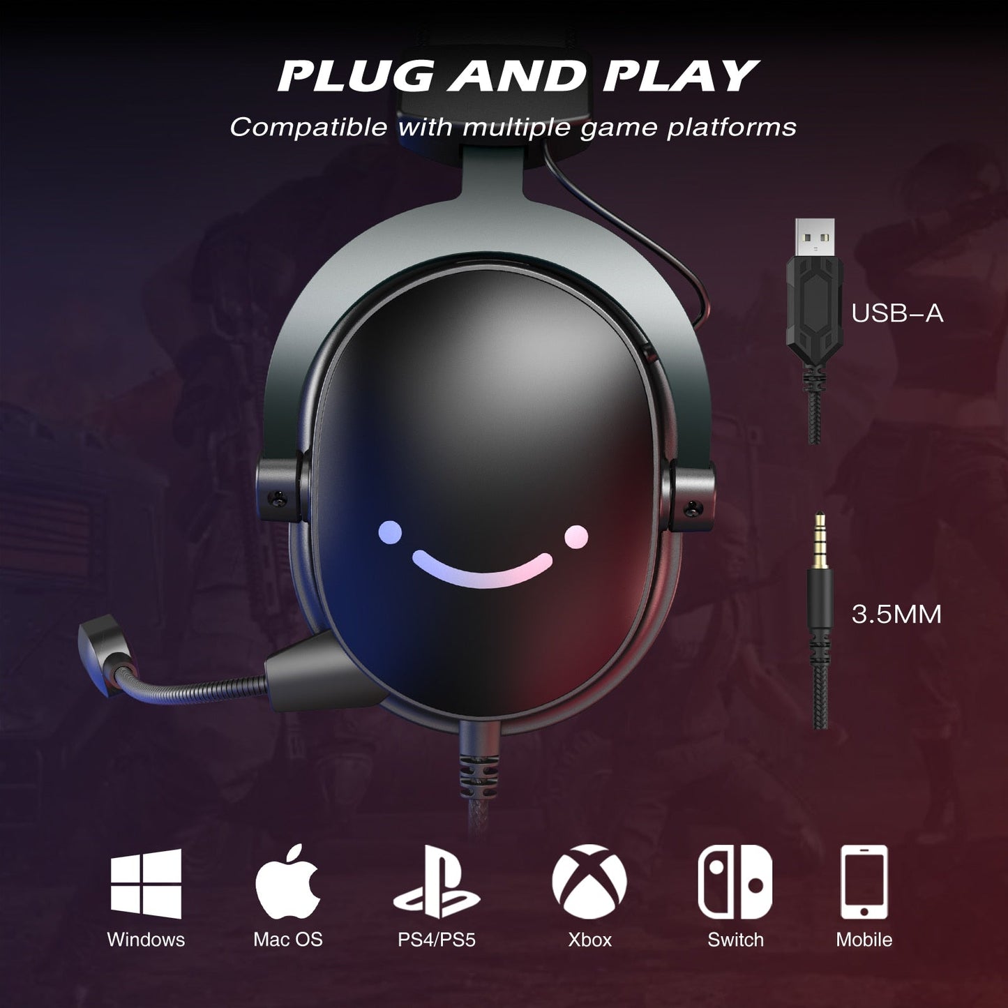 Dragon 9 Enhanced Gaming Headphones with Immersive 7.1 Surround Sound
