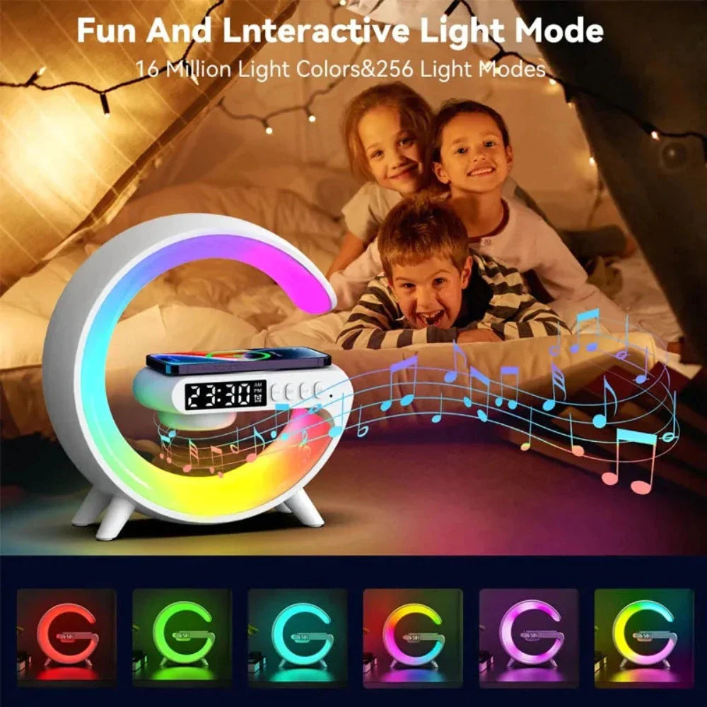 DeskTop Wireless Charging Station with Bluetooth Speaker - 5.9" RGB