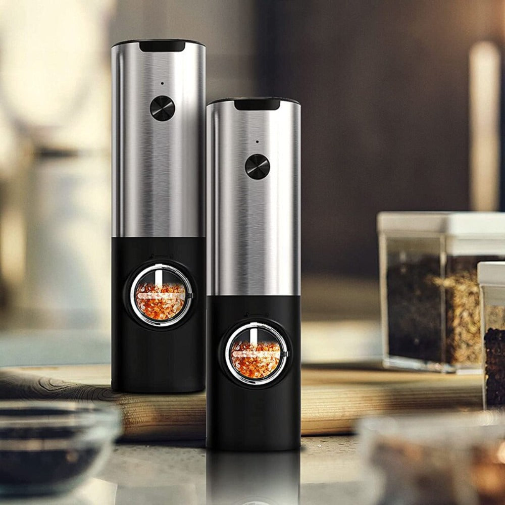 Electric Salt Mill Set with 2 Bottles