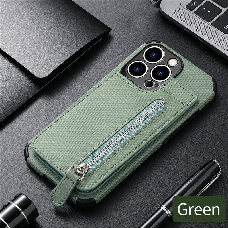 High-End Plant-Based Leather Wallet Case for iPhone