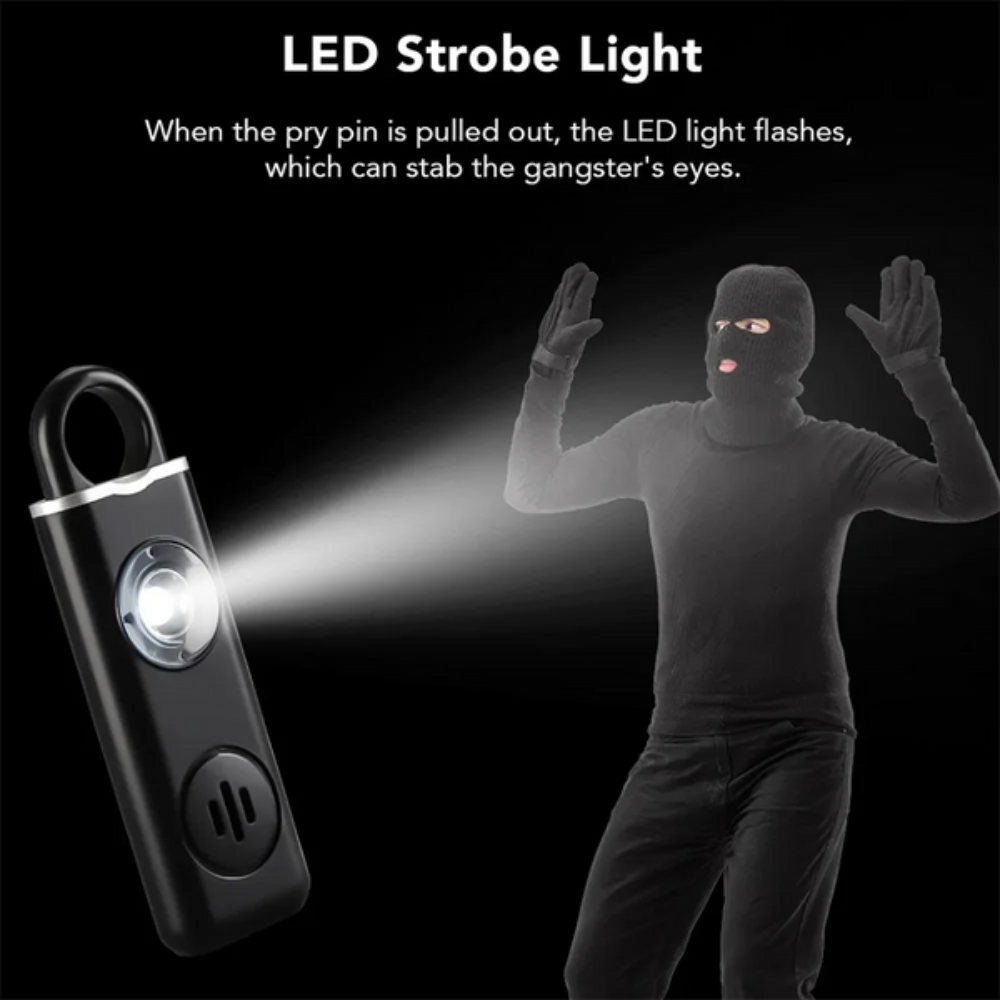 Siren Safety Alarm with Integrated LED Light for Personal Use