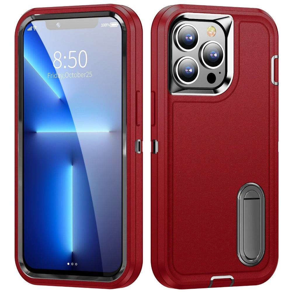 Shock-Resistant Phone Case with Full Coverage and Built-In Stand