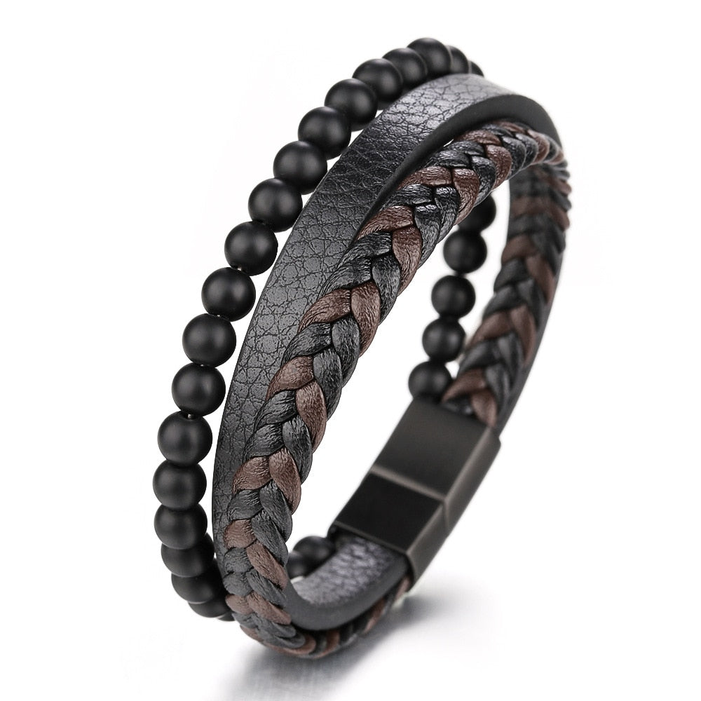 Braided Charm Bracelet Made from Vegan Leather