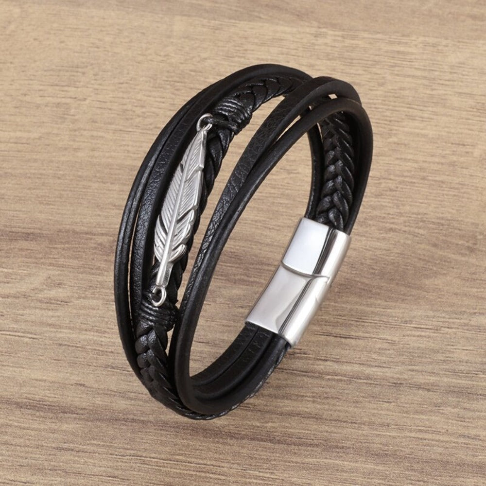 Braided Charm Bracelet Made from Vegan Leather
