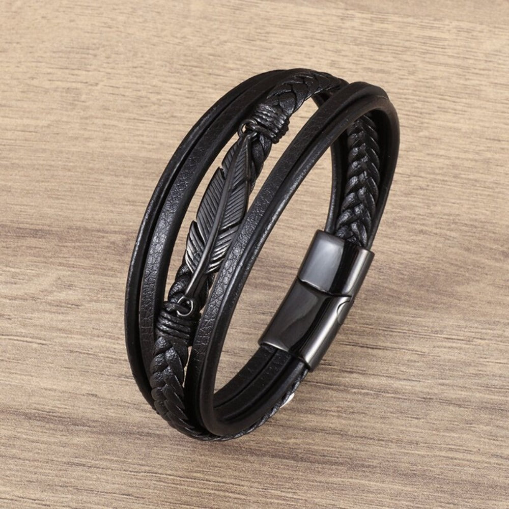 Braided Charm Bracelet Made from Vegan Leather