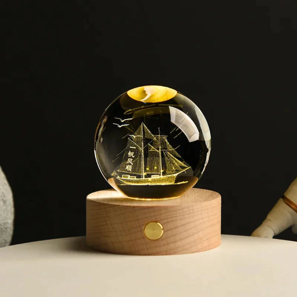 Crystal Ball Engraved with 3D Laser Technology