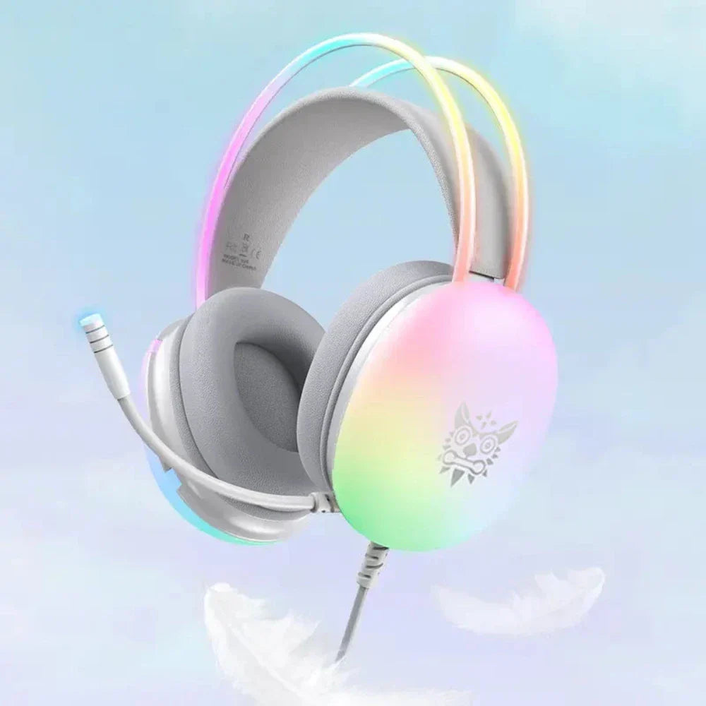 Gaming Headset with RGB Lighting and Built-in Microphone