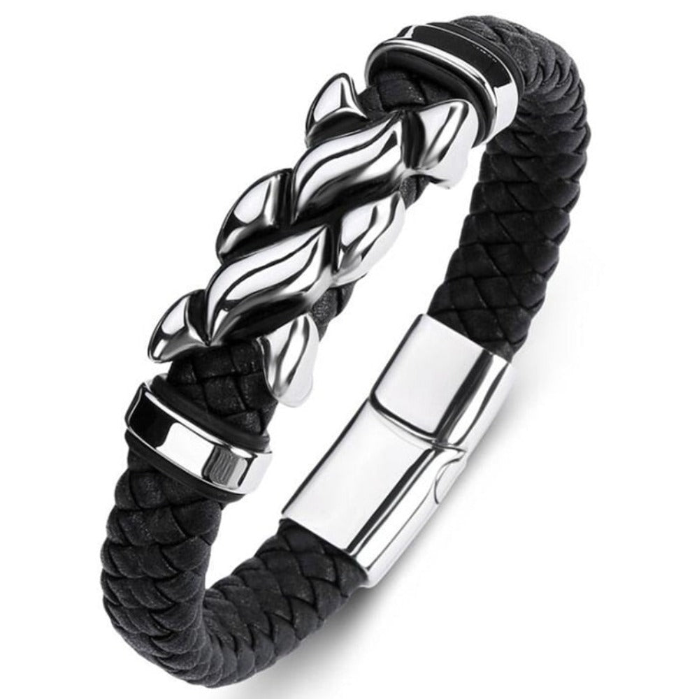 Braided Charm Bracelet Made from Vegan Leather