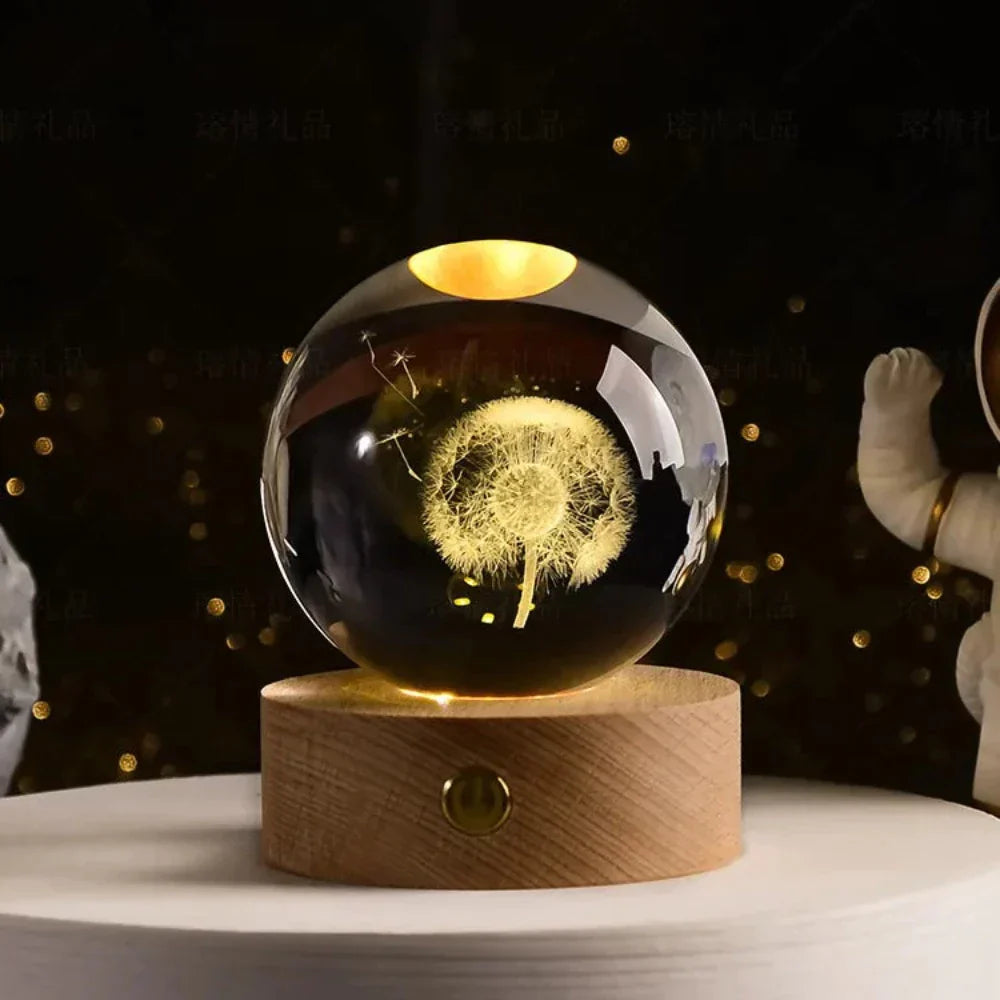 Crystal Ball Engraved with 3D Laser Technology