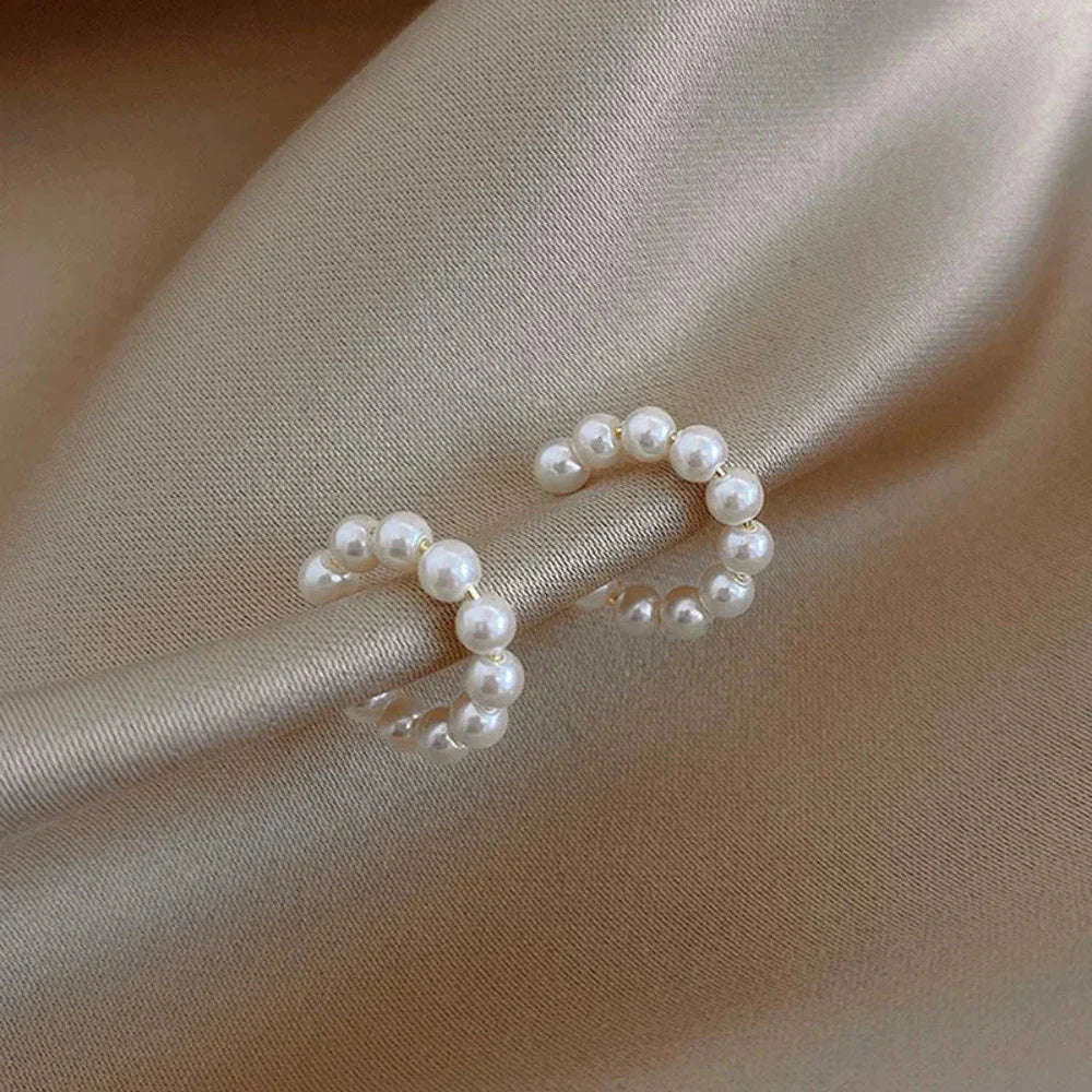 Beaded Cuff Earrings with Pearls