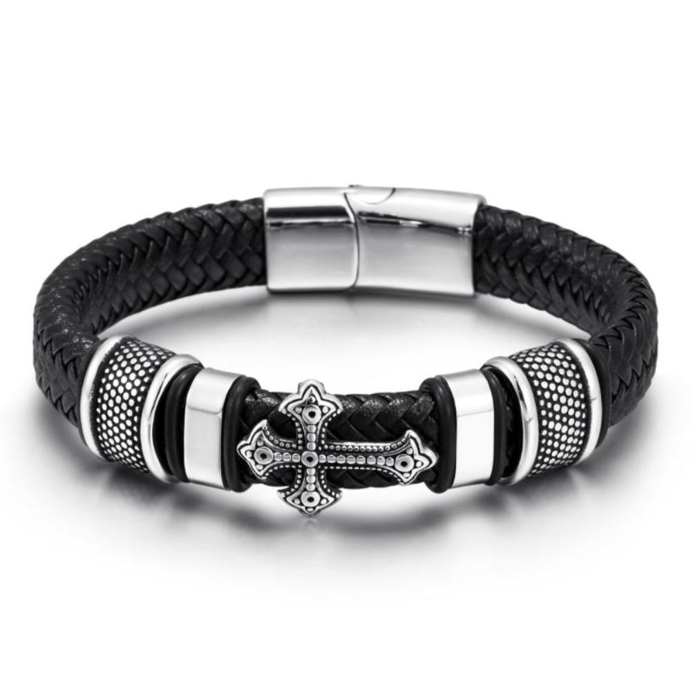 Braided Charm Bracelet Made from Vegan Leather
