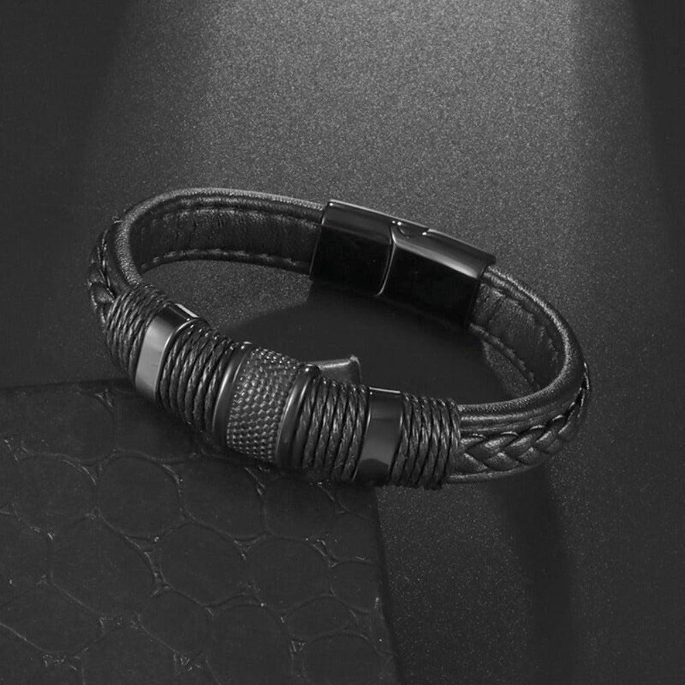 Braided Charm Bracelet Made from Vegan Leather