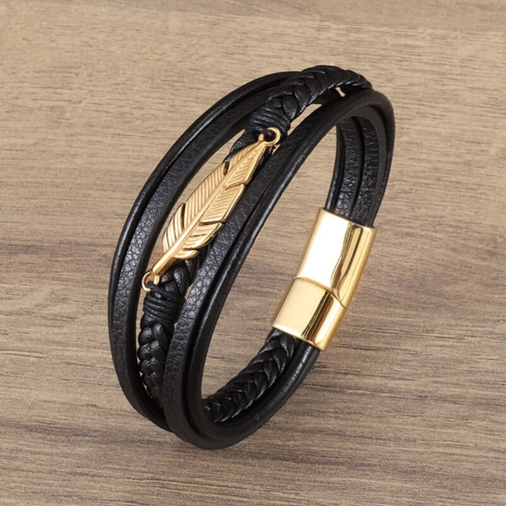 Braided Charm Bracelet Made from Vegan Leather