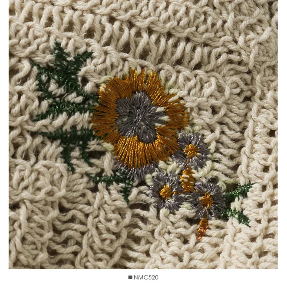 Crocheted Women's Top with Layered Floral Chiffon
