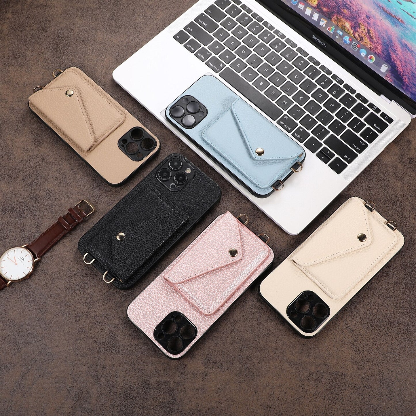 Streamlined Phone Cover with Attached Side Pocket and Carry Strap