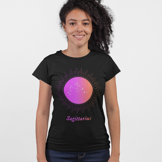 Gradient Zodiac T-Shirt for Women: Embrace Your Inner SAGITTARIUS!