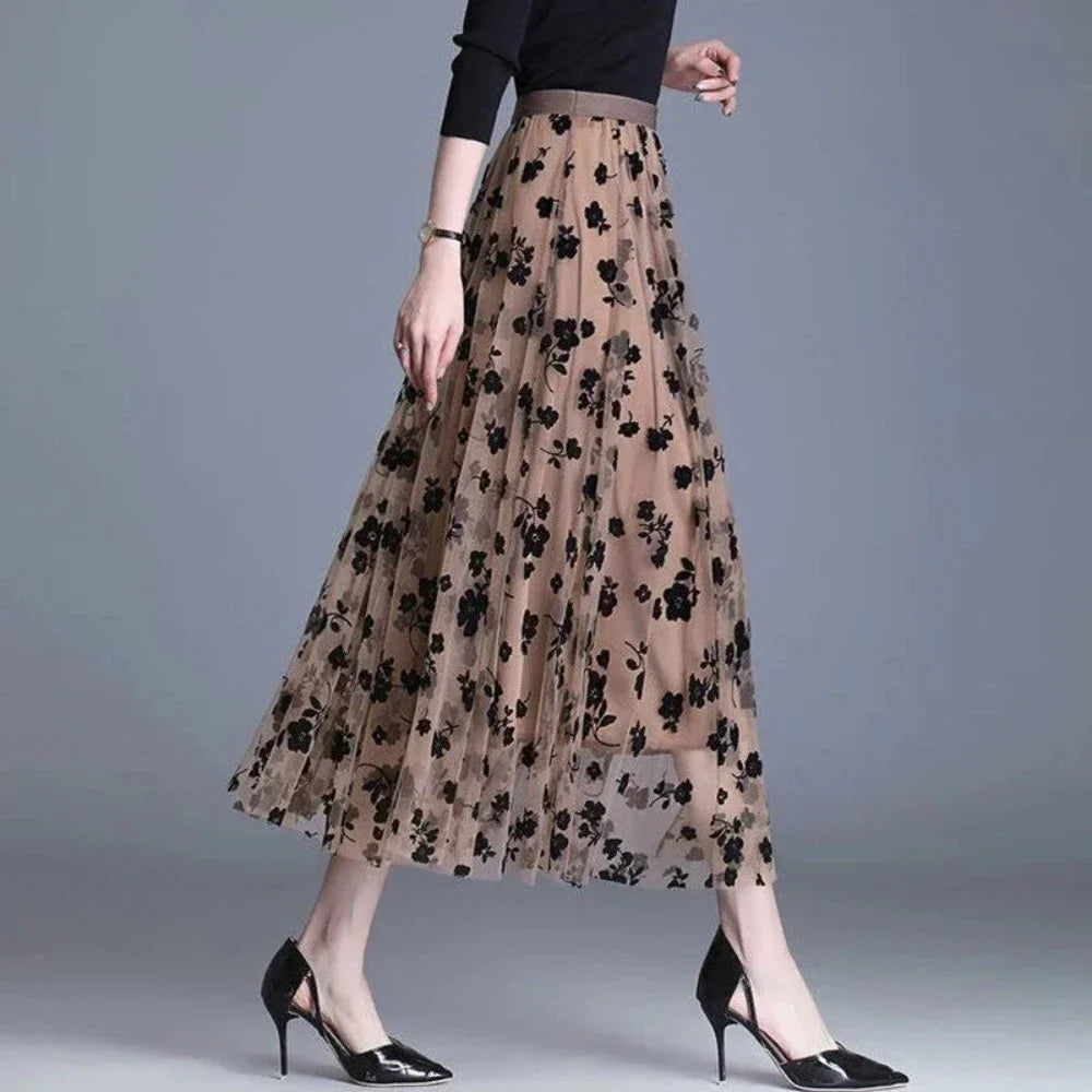 High Waisted Elastic Women's A-Line Skirt