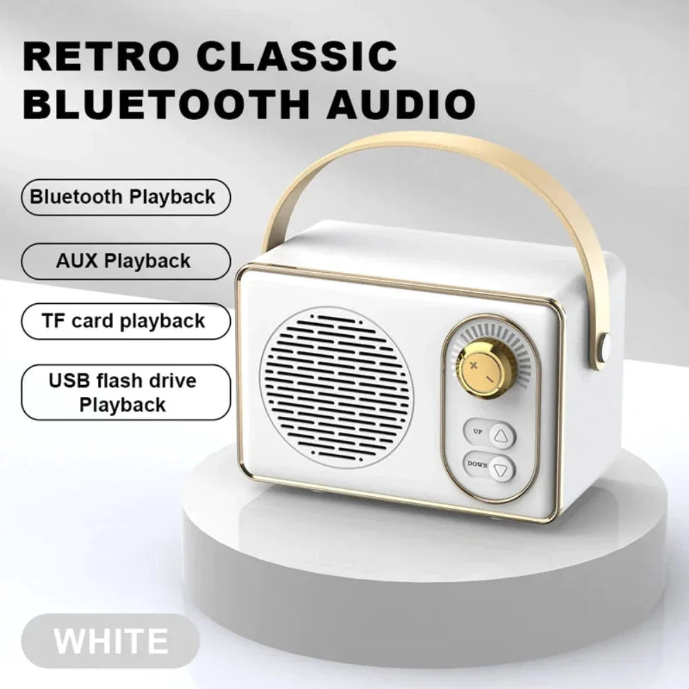 Retro Mini Wireless Bluetooth Speaker with Adjustable Knob