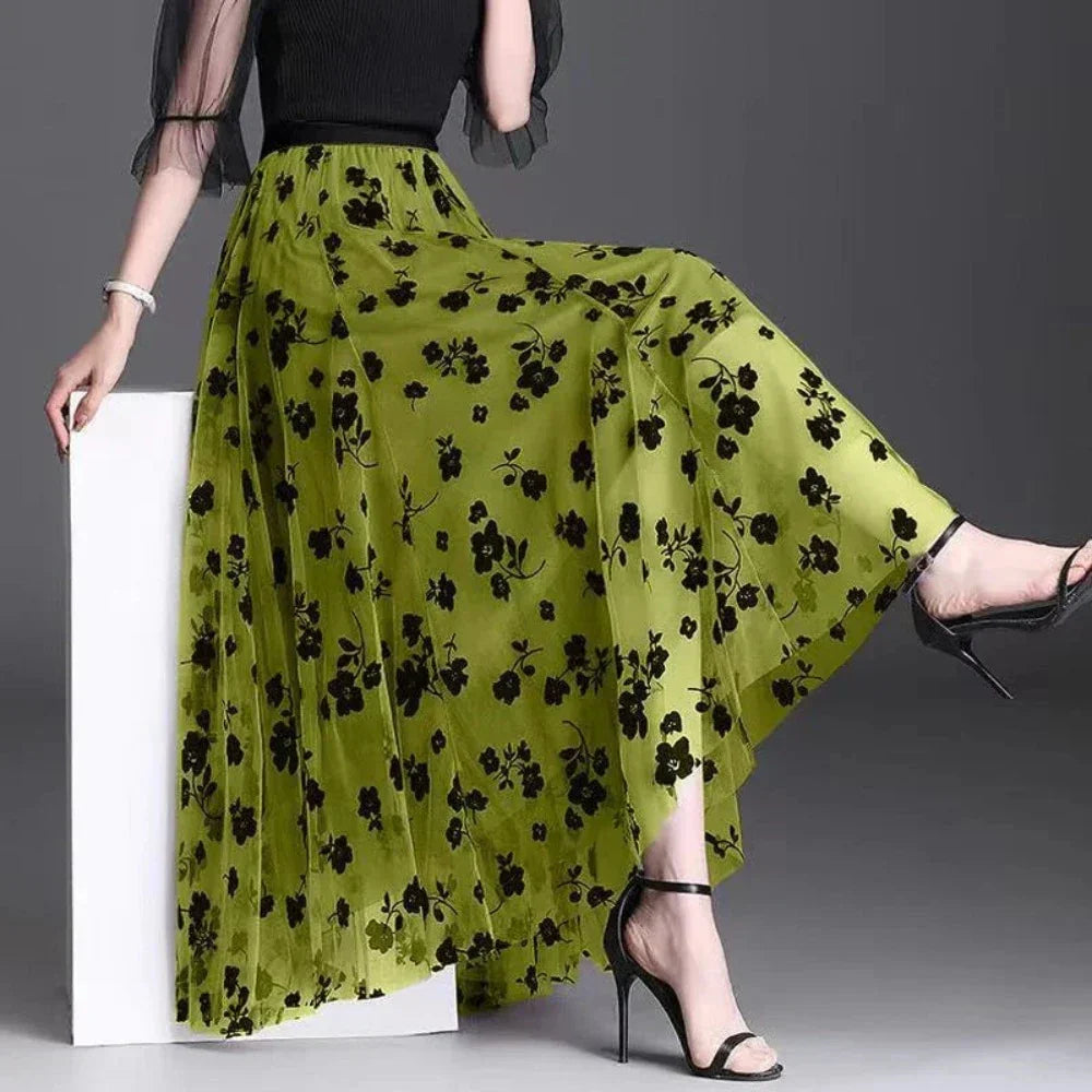 High Waisted Elastic Women's A-Line Skirt
