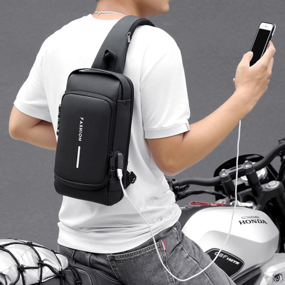 Antitheft Locking Crossbody Shoulder Bag