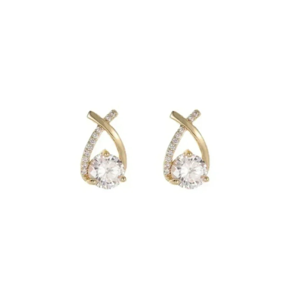 Korean Style Cross-shaped Stud Earrings