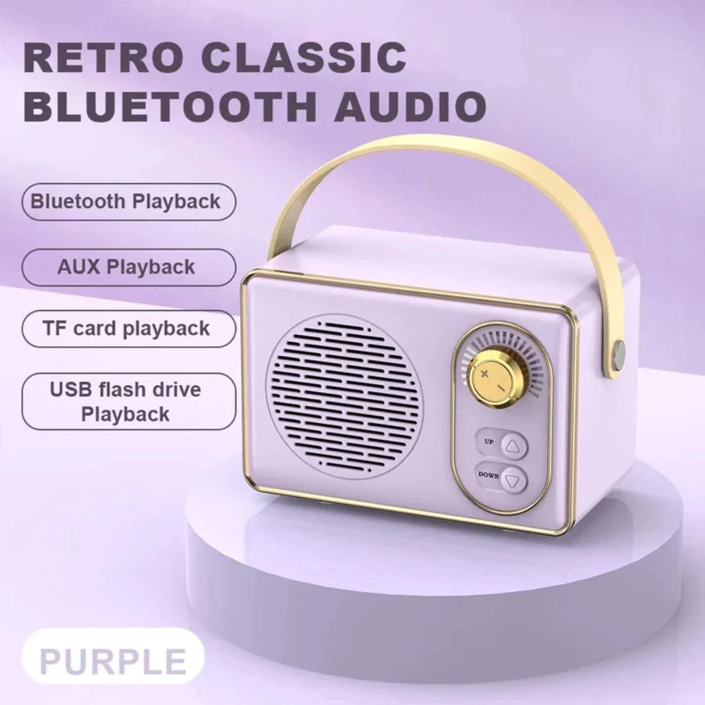 Retro Mini Wireless Bluetooth Speaker with Adjustable Knob