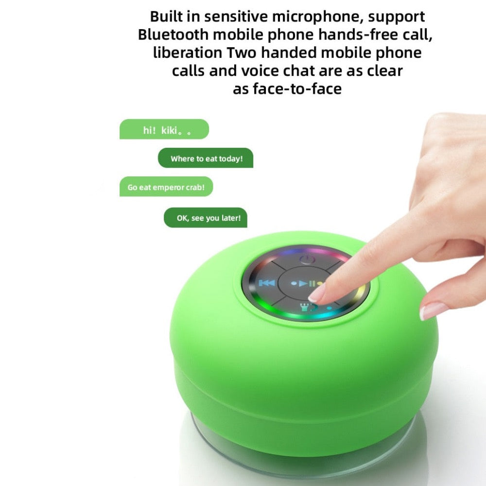 Compact Waterproof Bluetooth Speaker with RGB Lighting