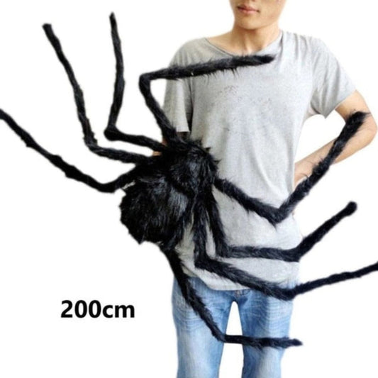 Enormous Arachnid Decoration for Halloween: black spider, cartoon style