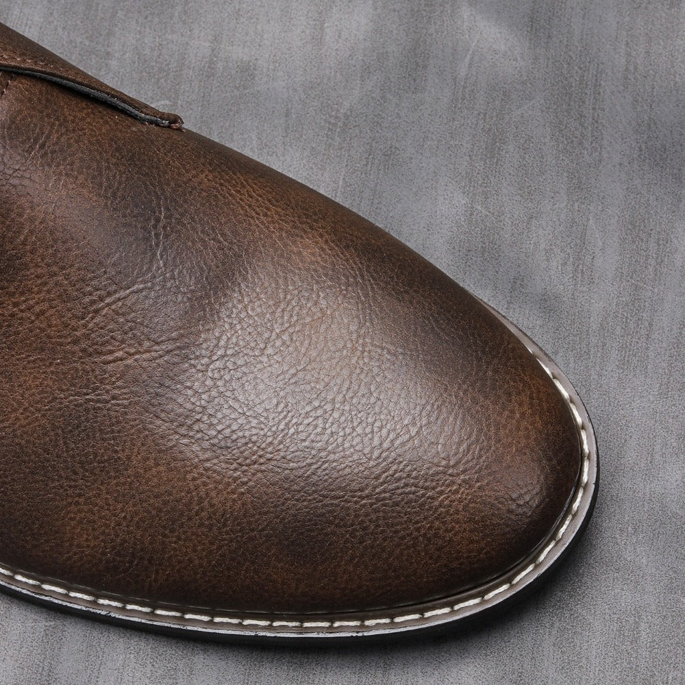 Classic Vegan Leather Ankle Boots for Men