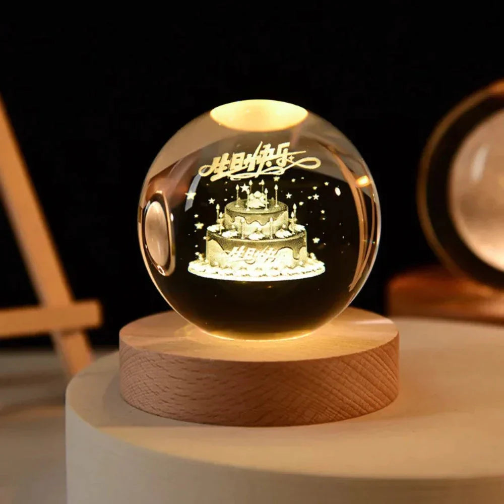 Crystal Ball Engraved with 3D Laser Technology