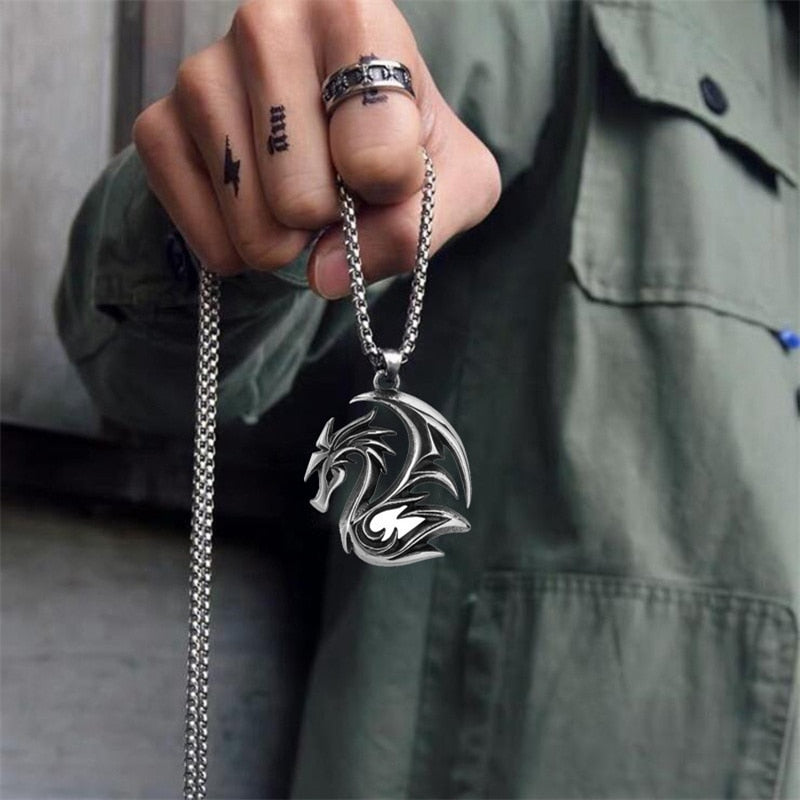 Circular Serpent Charm Necklace