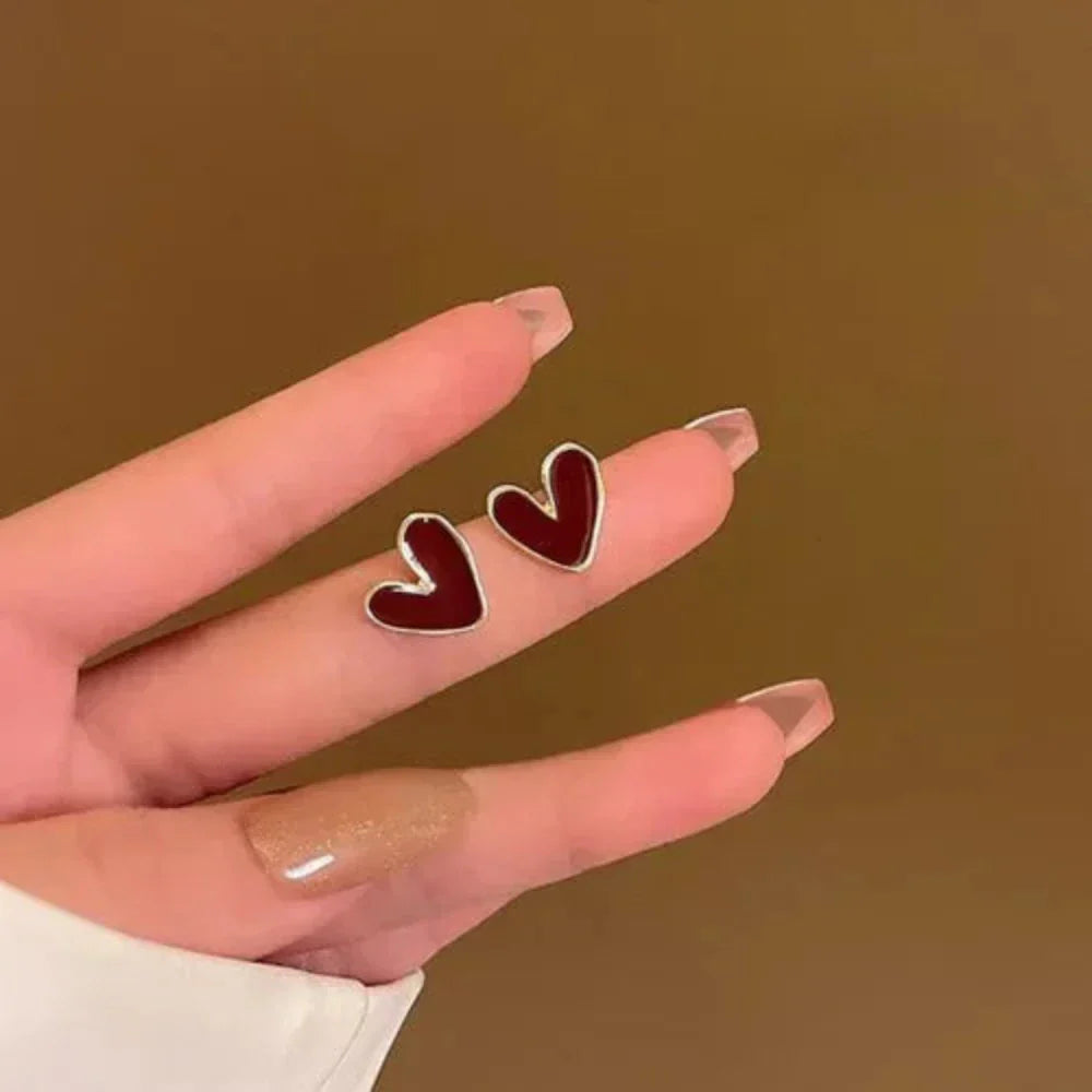 Korean Fashion Heart-Shaped Hoop Earrings