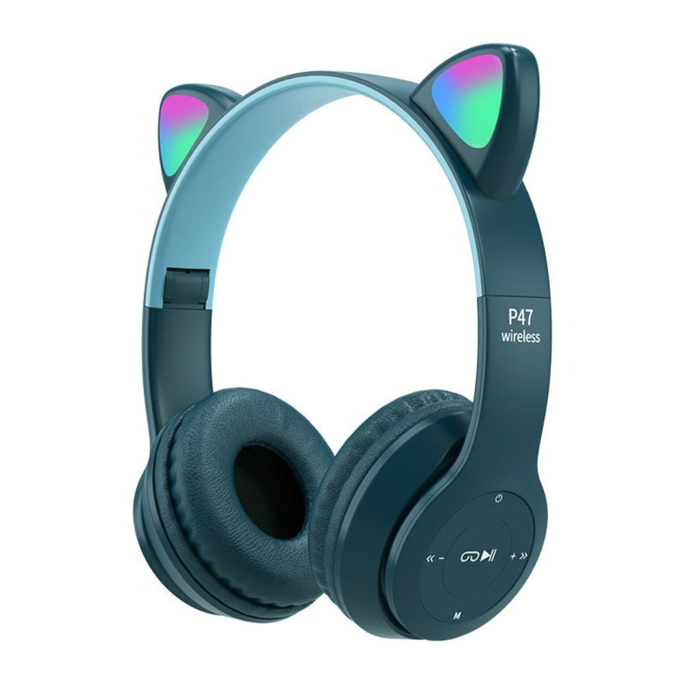 LED Bluetooth Headphones with Cat Ear Design