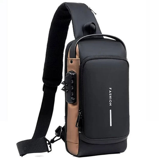 Antitheft Locking Crossbody Shoulder Bag
