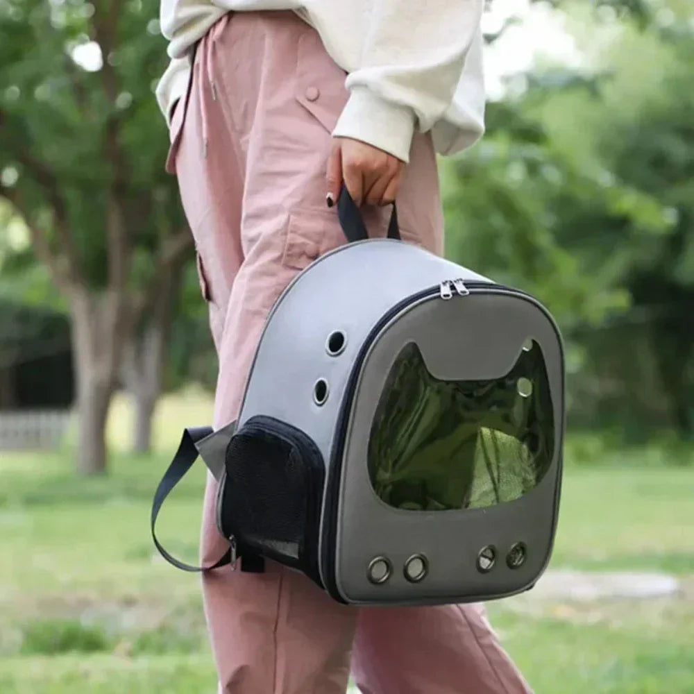 Pet Carrier Backpack with Feline Design for Small Sized Cats