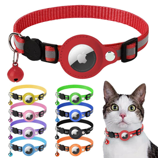 Reflective Pet Tag Holder for Feline and Canine Companions: red, black cat, minimal functional pet accessory style