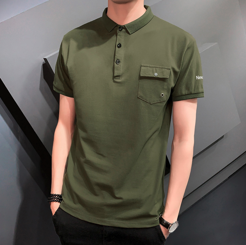 Pocketed Men's Short Sleeve Polo