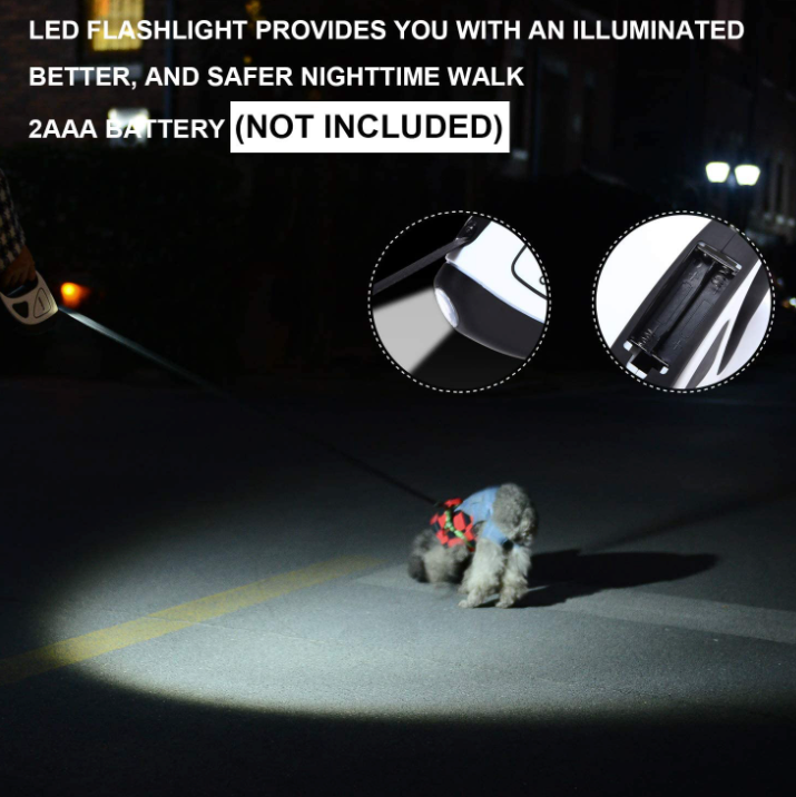 Retractable Canine Leash with Brilliant LED Torch