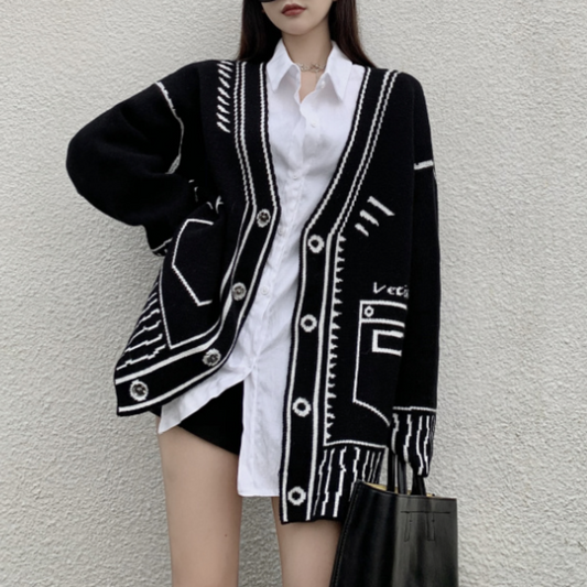 Batwing Cardigan for Women with Exquisite Print