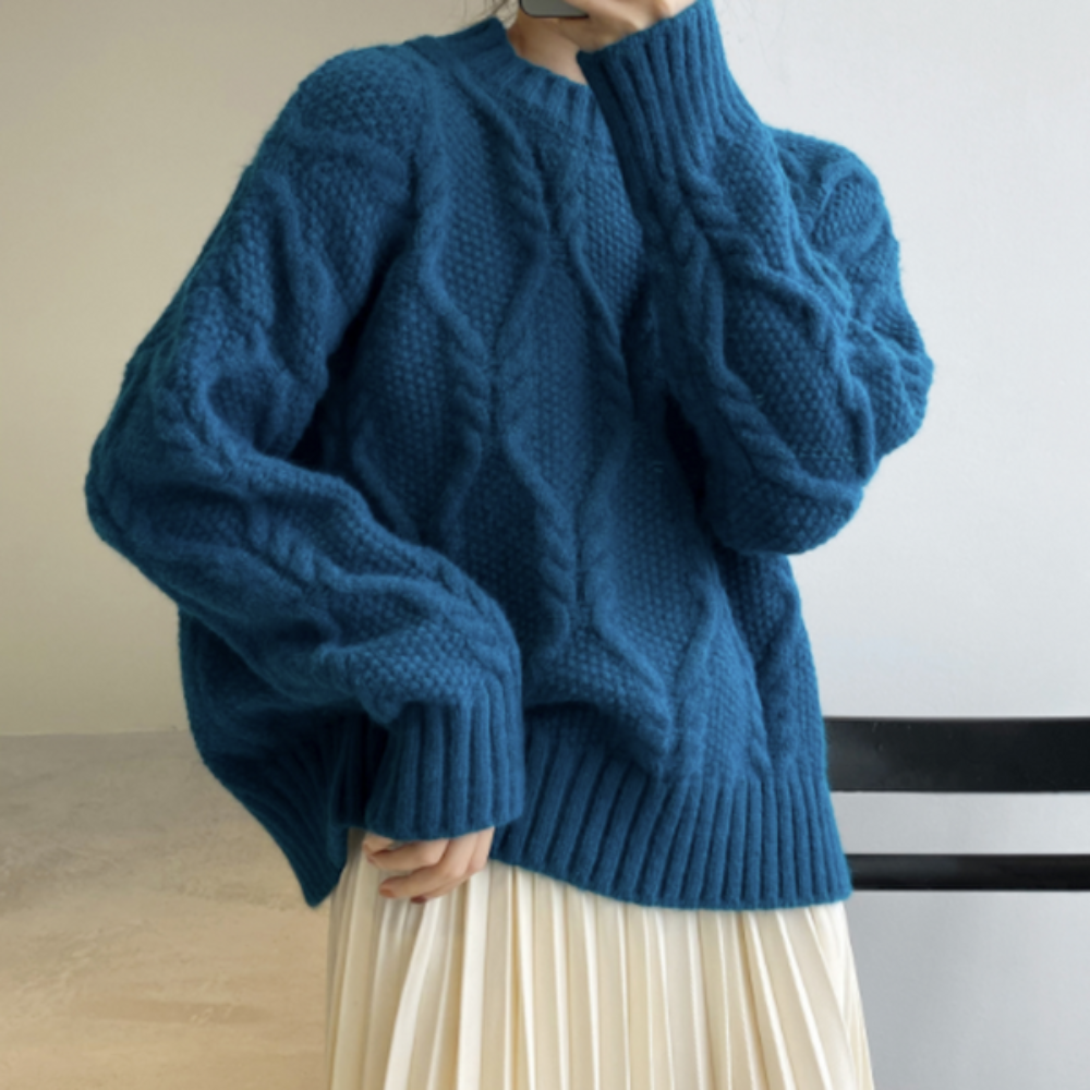 Cable Knit Batwing Sweater for Women