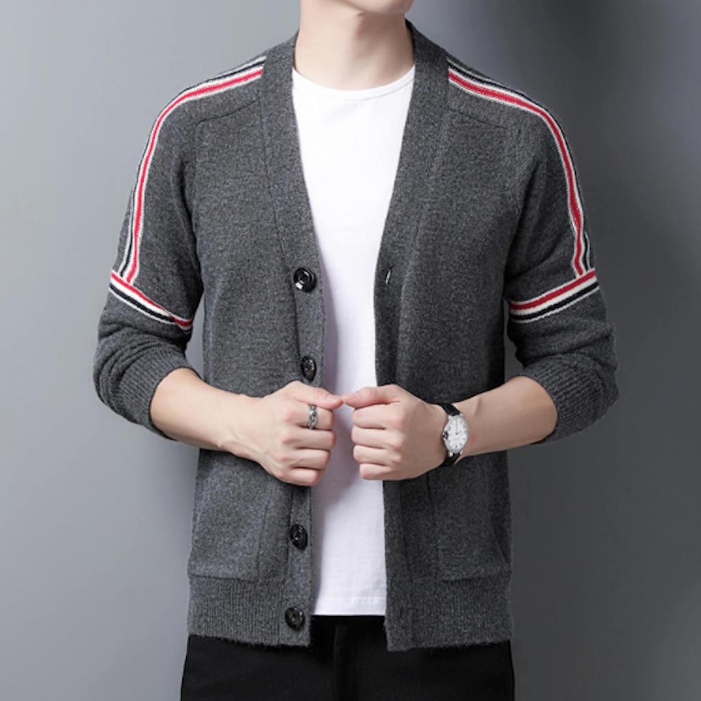Colorful Striped Men's Cardigan